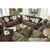 Fashionluxe Roleson Walnut Leather Living Room Set