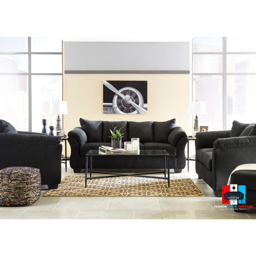 Fashionluxe Darcy Black Living Room Set